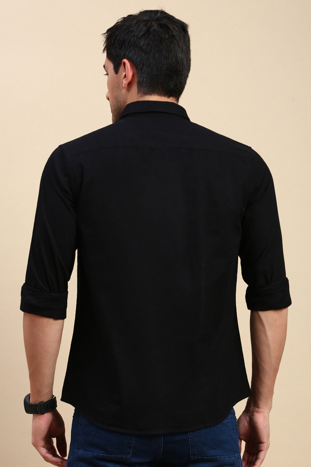 Classic Polo Men's Full Sleeve Black Polo Neck Slim Fit Solid Casual Shirt | TOY-TRALIX-BLACK SF FS