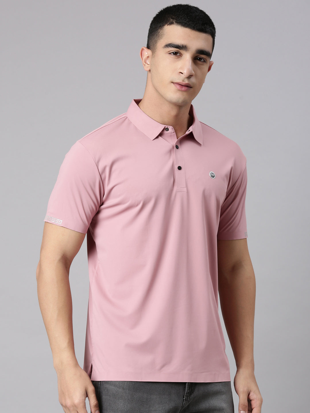Classic Polo Men's Half Sleeve Pink Polo Neck Slim Fit Solid Premium Cotton T-Shirt | UNICO - 171 SF P