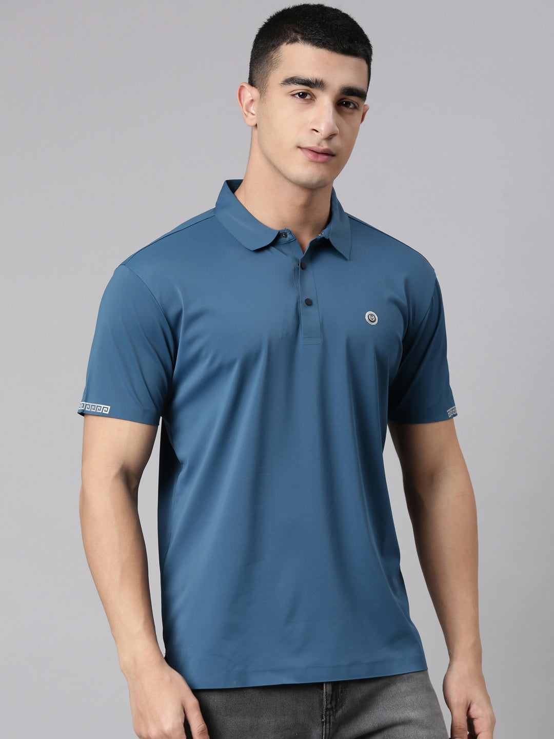 Classic Polo Men's Half Sleeve Teal Polo Neck Slim Fit Solid Premium Cotton T-Shirt | UNICO - 162 SF P