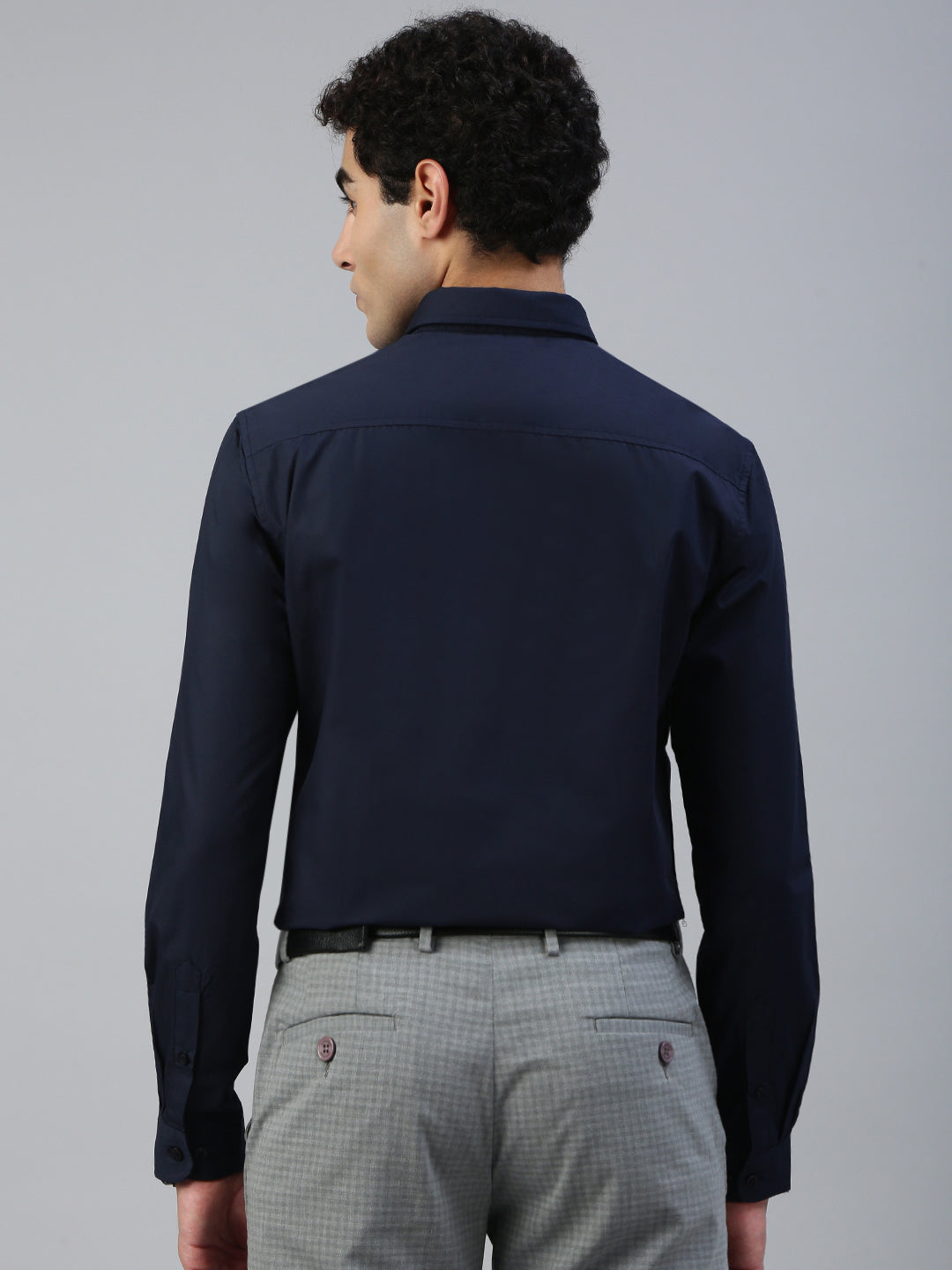 Classic Polo Men's Full Sleeve Navy Blue Polo Neck Slim Fit Solid Shirt||TOY-NEXGEN-NAVY SF FS