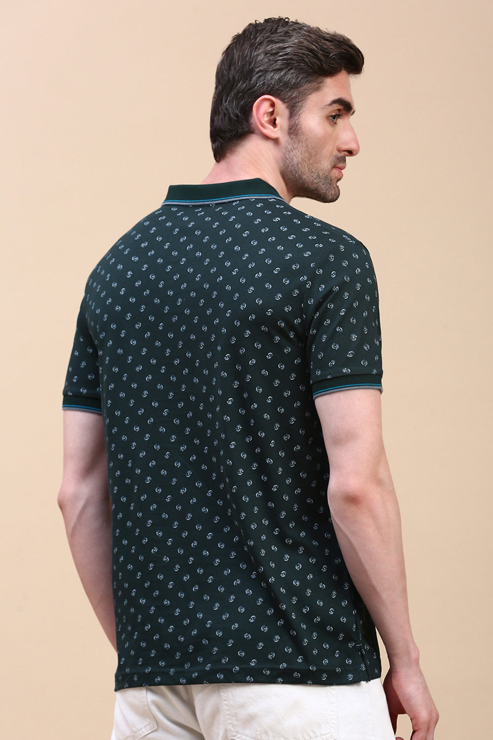 Classic Polo Men's Half Sleeve Dr.Green Polo Neck Slim Fit All-Over Print T-Shirt