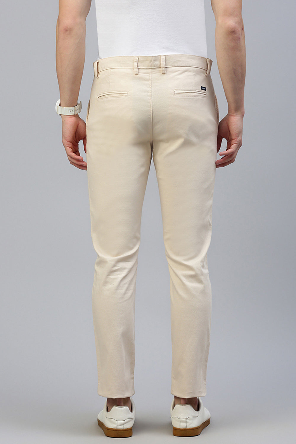 Classic Polo Men's Cream Moderate Fit Solid Trouser | TQ1-CL-21 A-CRM-MF-LY