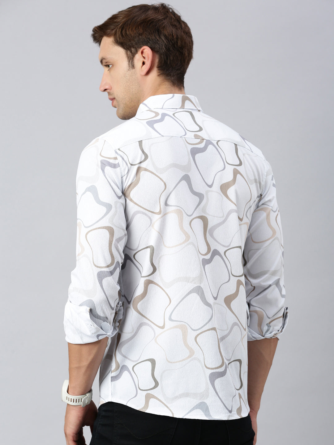 Classic Polo Men's Full Sleeve Multi Polo Neck Slim Fit Printed Shirt | SP2-GN-06 B-FS-PRT-BSL
