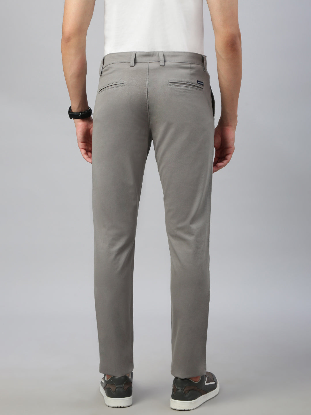 Classic Polo Men's Lt.Grey Moderate Fit Solid Casual Trouser||TQ1-CL-30 E-LT GRY-MF-LY