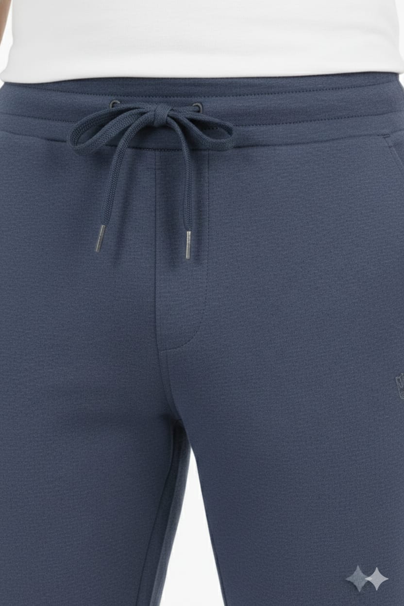 Classic Polo Men's Denim Melange Solid Cotton Slim Fit Trackpant | CR-INOX-DENIM MEL