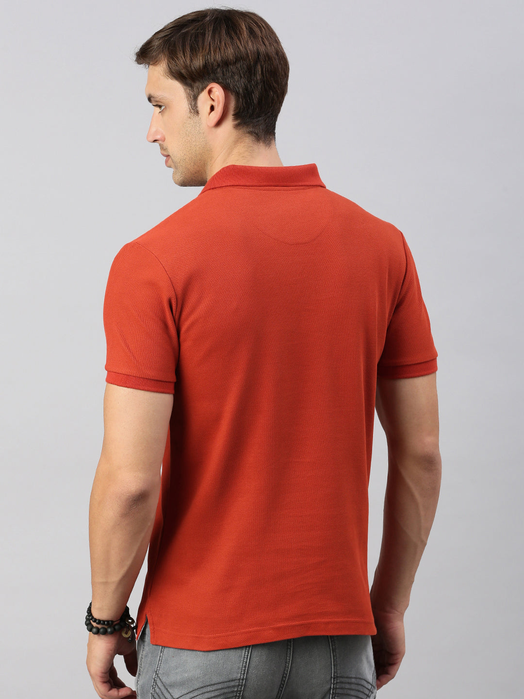 Classic Polo Men's Half Sleeve Solid Polo Neck Cotton Slim Fit T Shirt | PRM - 801 B SF P