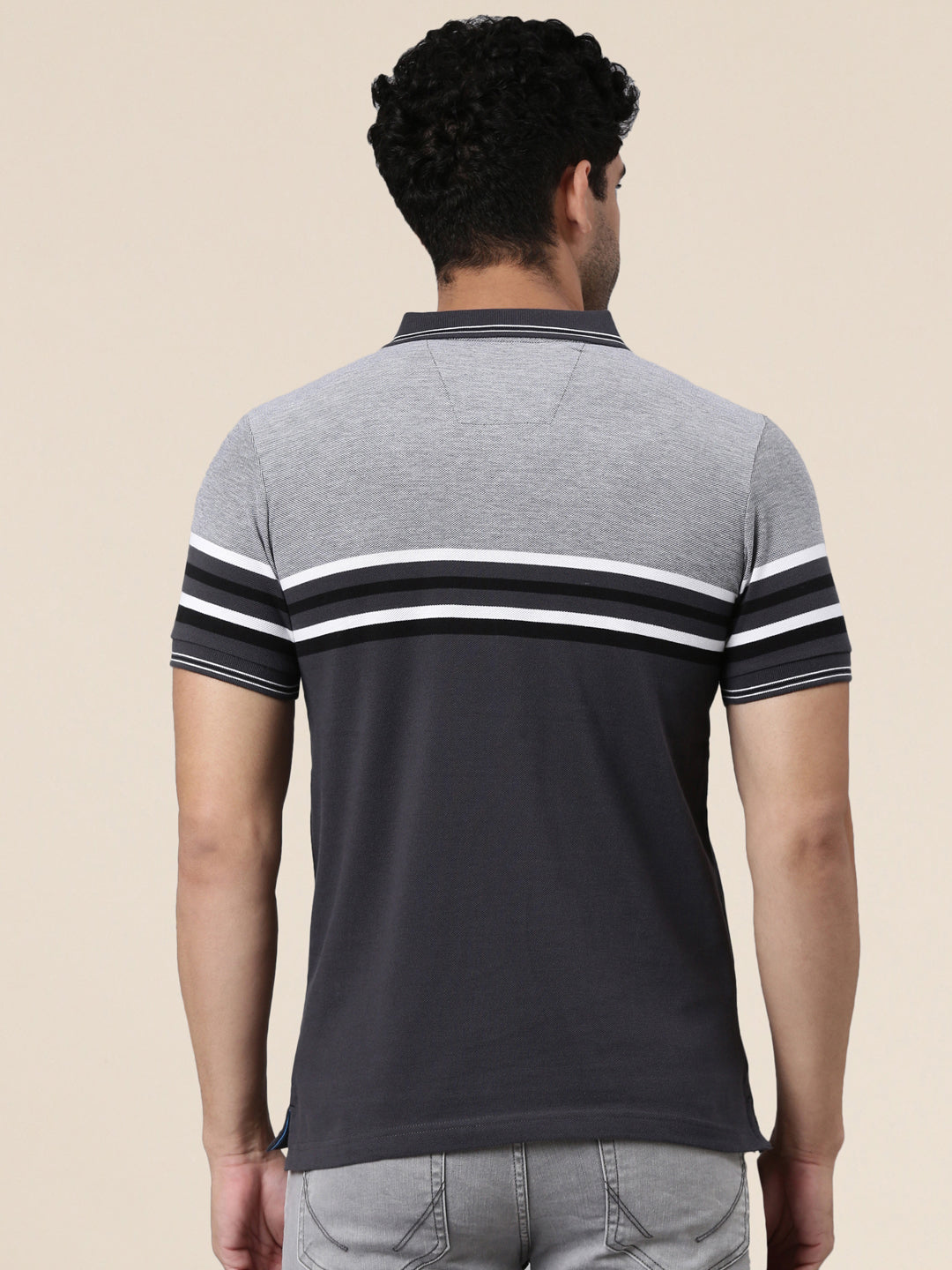Classic Polo Men's Half Sleeve Multicolor Polo Neck Slim Fit Colorblock Cotton Blend T-Shirt | VTA - 333 B SF P