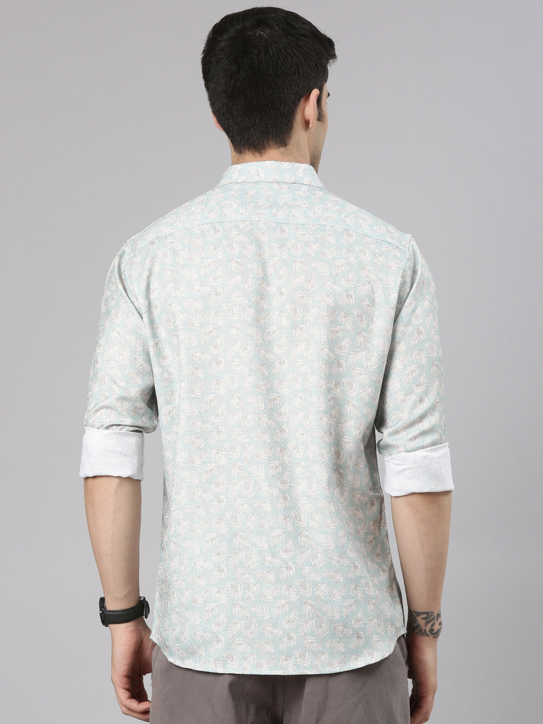 Classic Polo Men's Full Sleeve Multicolor Polo Neck Slim Fit All-Over Print Cotton Shirt | SQ2-EL-63 A-FS-PRT-SF