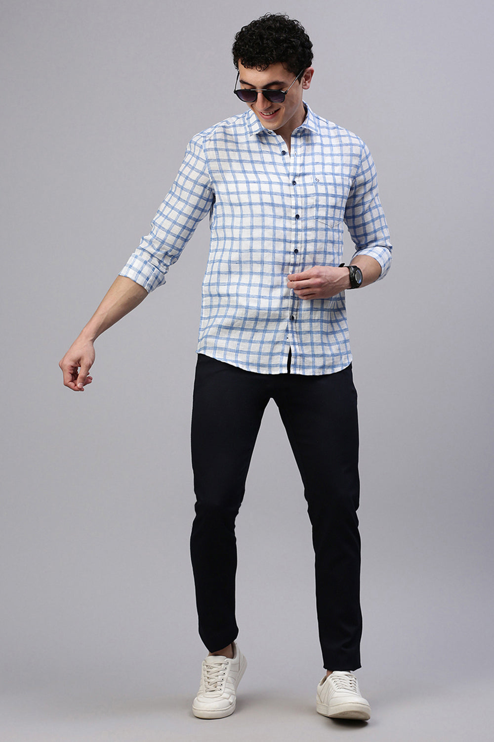 Classic Polo Men's Dark Navy Moderate Fit Solid Trouser | TQ1-CL-21 E-NVY-MF-LY