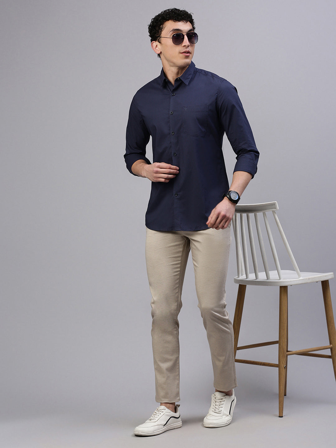 Classic Polo Men's Beige Moderate Fit Solid Trouser||TQ1-CL-09 B-BEG-MF-LY