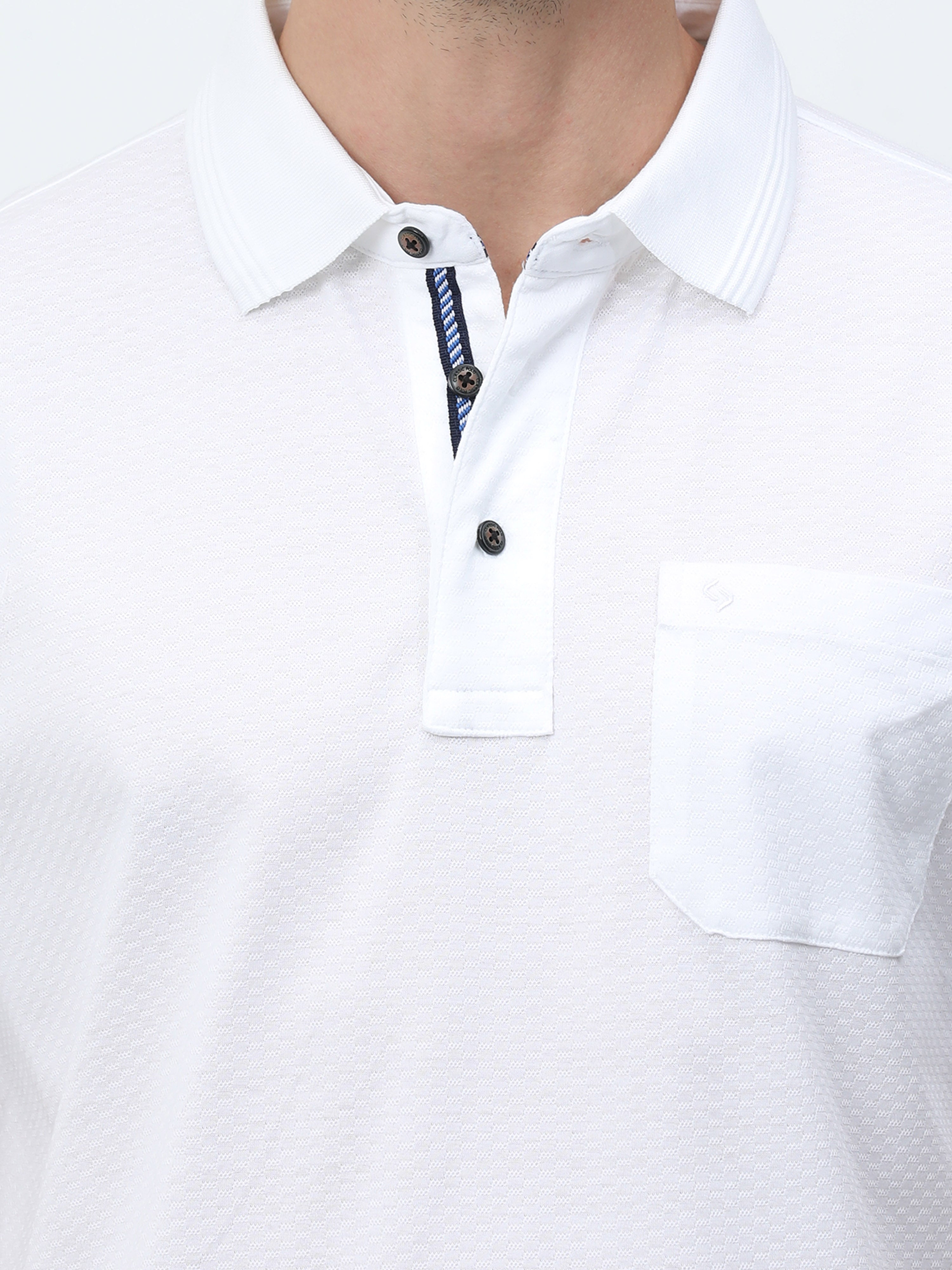 Classic Polo Mens Cotton Half Sleeves Printed Authentic Fit Polo Neck White Color T-Shirt | Rare - 04 A Af P