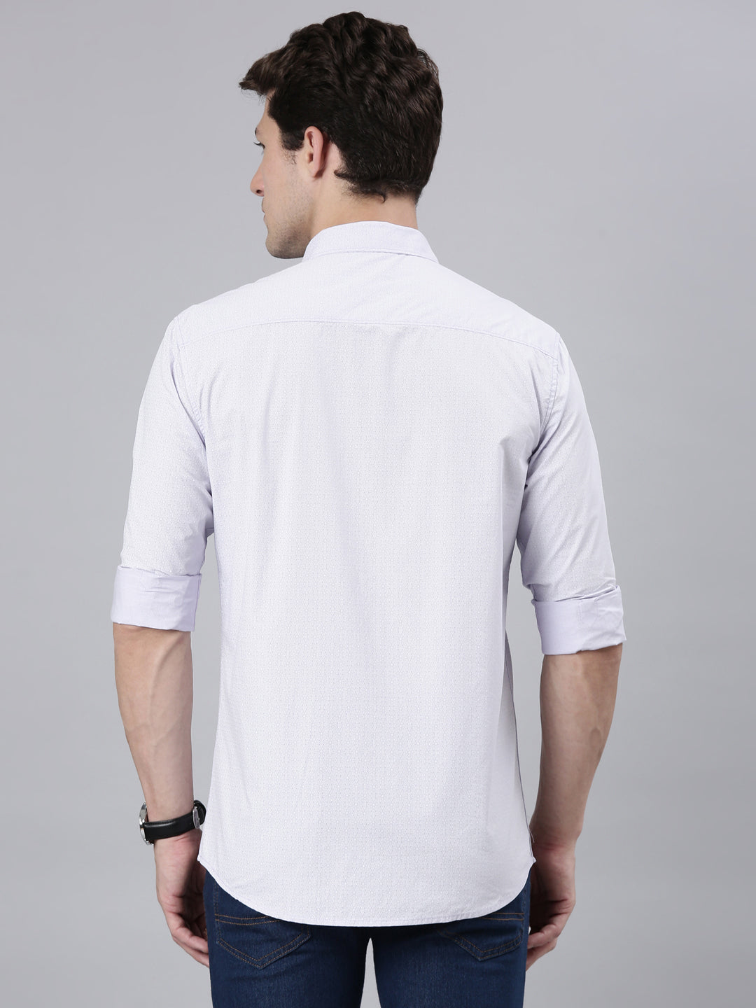 Classic Polo Men's Full Sleeve Lt.Blue Polo Neck 100% Cotton Slim Fit Shirt | SP2-CL-68 B-FS-PRT-SF
