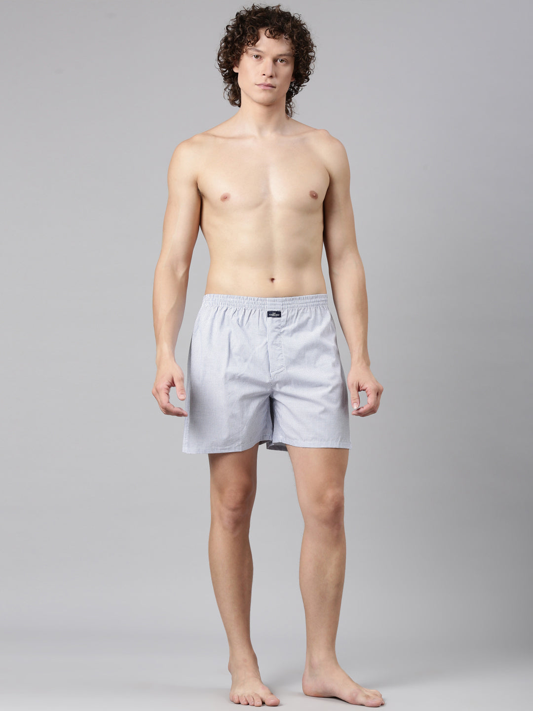 Classic Polo Men's All-Over Print/Checked Slim Fit Cotton Boxer Shorts Pack Of 2 | BXT-74-PRT-CHK