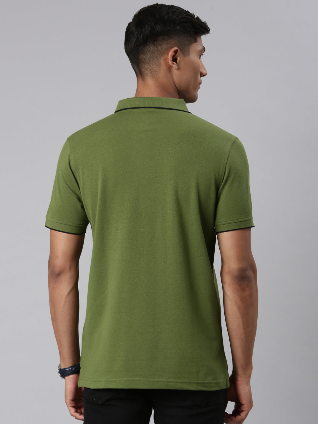 Classic Polo Men's Smart Double Pique Polo Half Sleeve Authentic Fit T-Shirt | Nova - Olive
