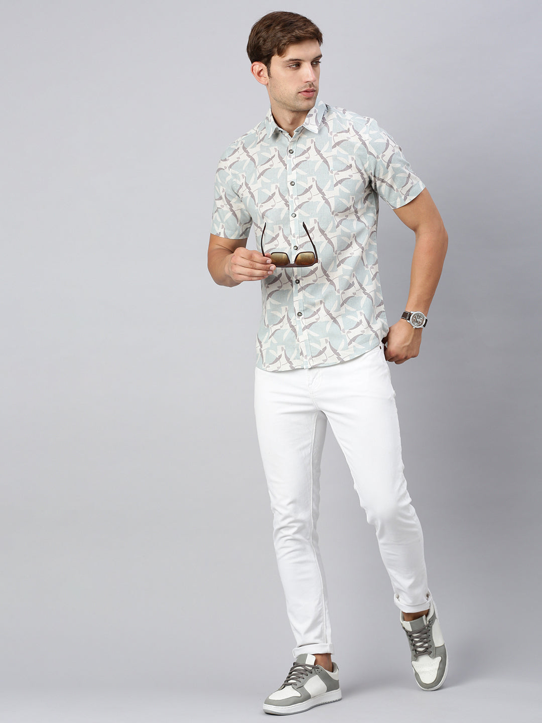 Classic Polo Men's Half Sleeve Multicolor Slim Fit Printed Casual Shirt | SP2-EL-15 B-HS-PRT-SF