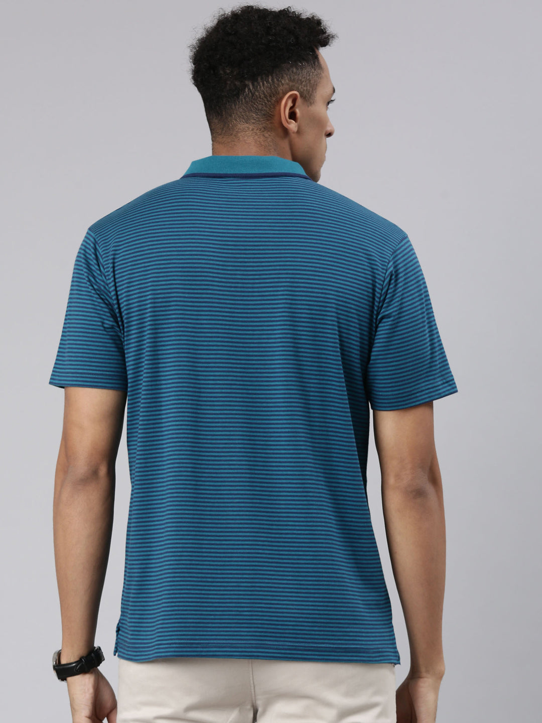 Classic Polo Men's Half Sleeve Teal Polo Neck Cotton Blend Authentic Fit T-Shirt | FEEDERS - 260 A AF P