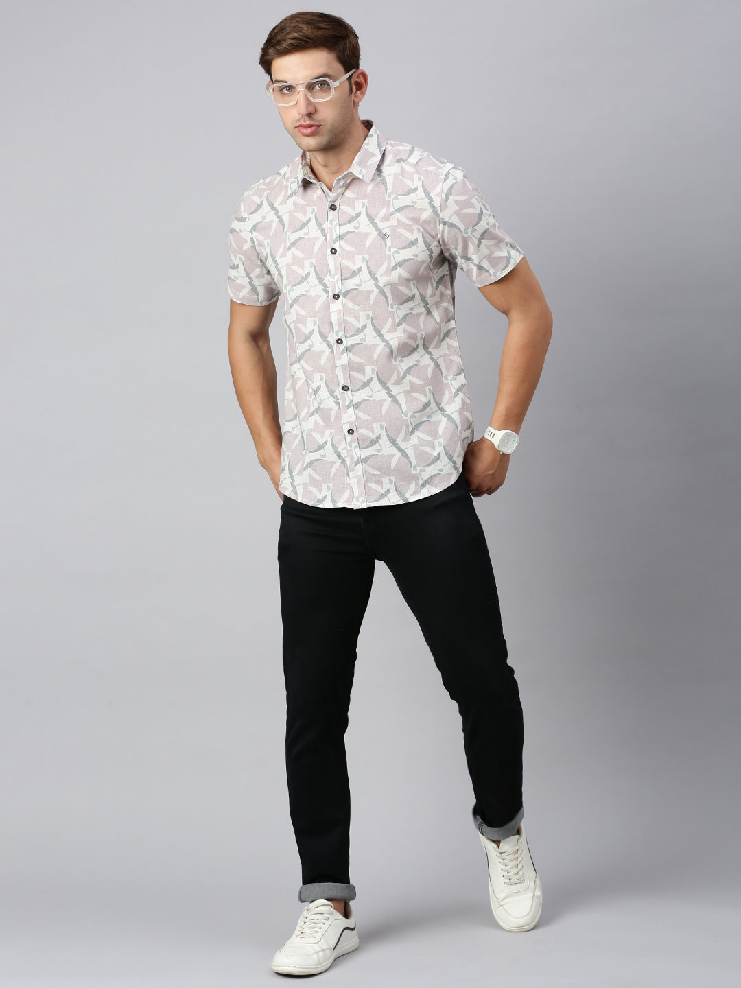 Classic Polo Men's Half Sleeve Multicolor Slim Fit Printed Casual Shirt | SP2-EL-15 A-HS-PRT-SF