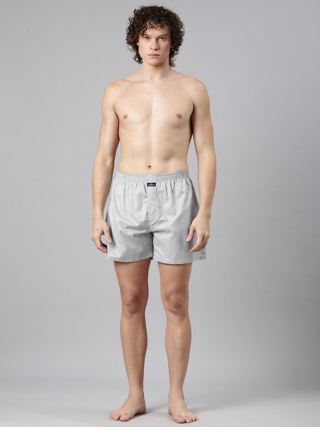 Classic Polo Men's Checked/All-Over Print Slim Fit Cotton Boxer Shorts Pack Of 2 | BXT-72-CHK-PRT