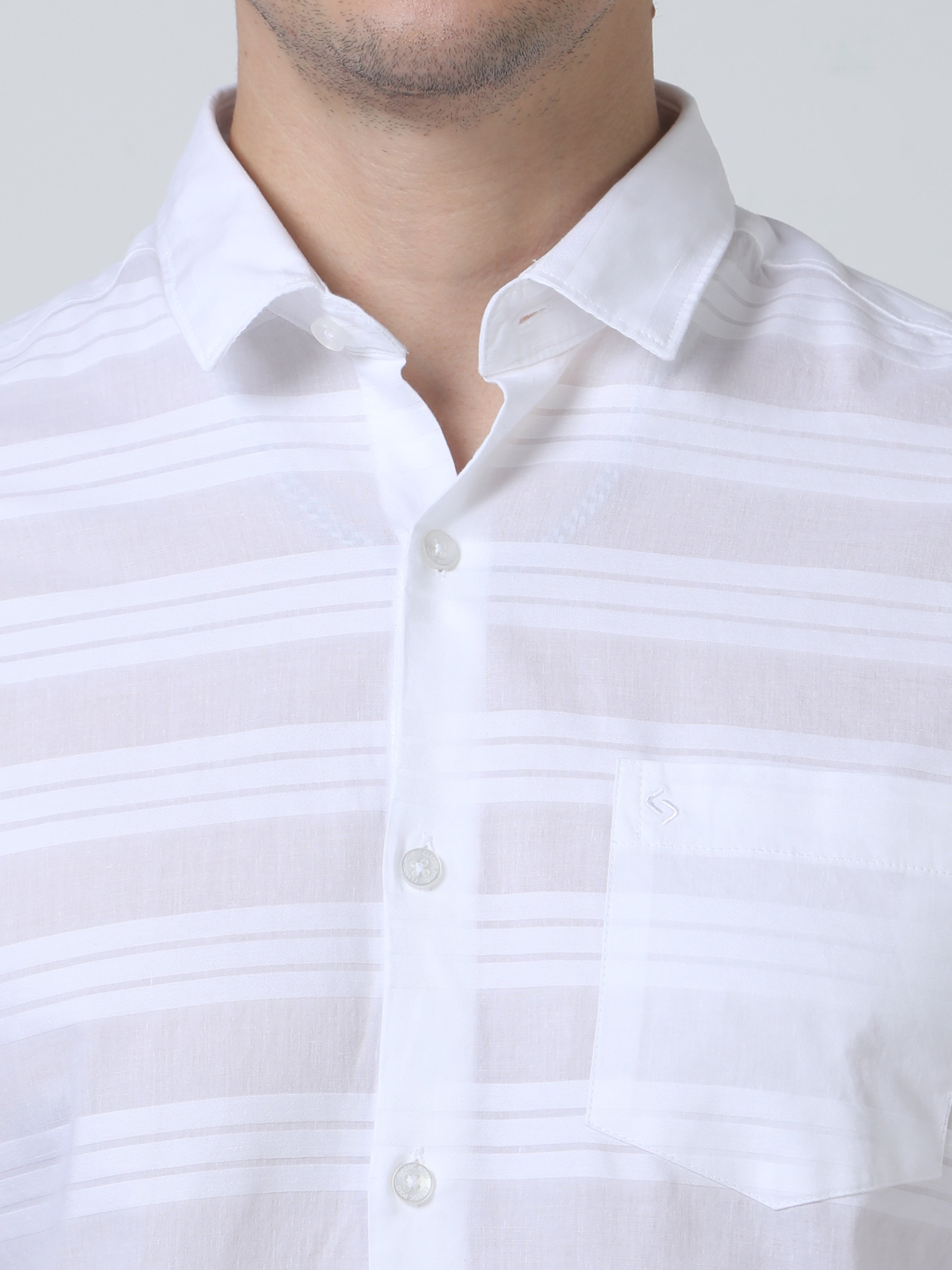 Classic Polo Mens Pure Cotton Full Sleeves Striped Slim Fit Polo Neck Light Pink Color Woven Shirt | So2-176 A-Fs-Sld-Sf