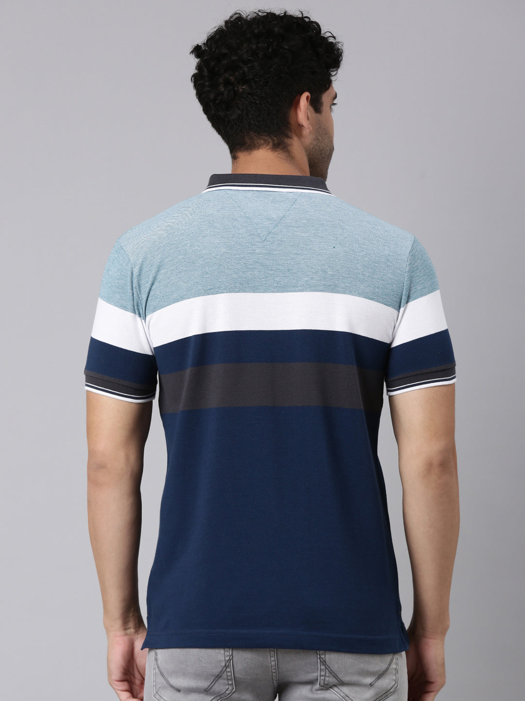 Classic Polo Men's Half Sleeve Multicolor Polo Neck Slim Fit Colorblock Cotton Blend T-Shirt | VTA - 323 B SF P