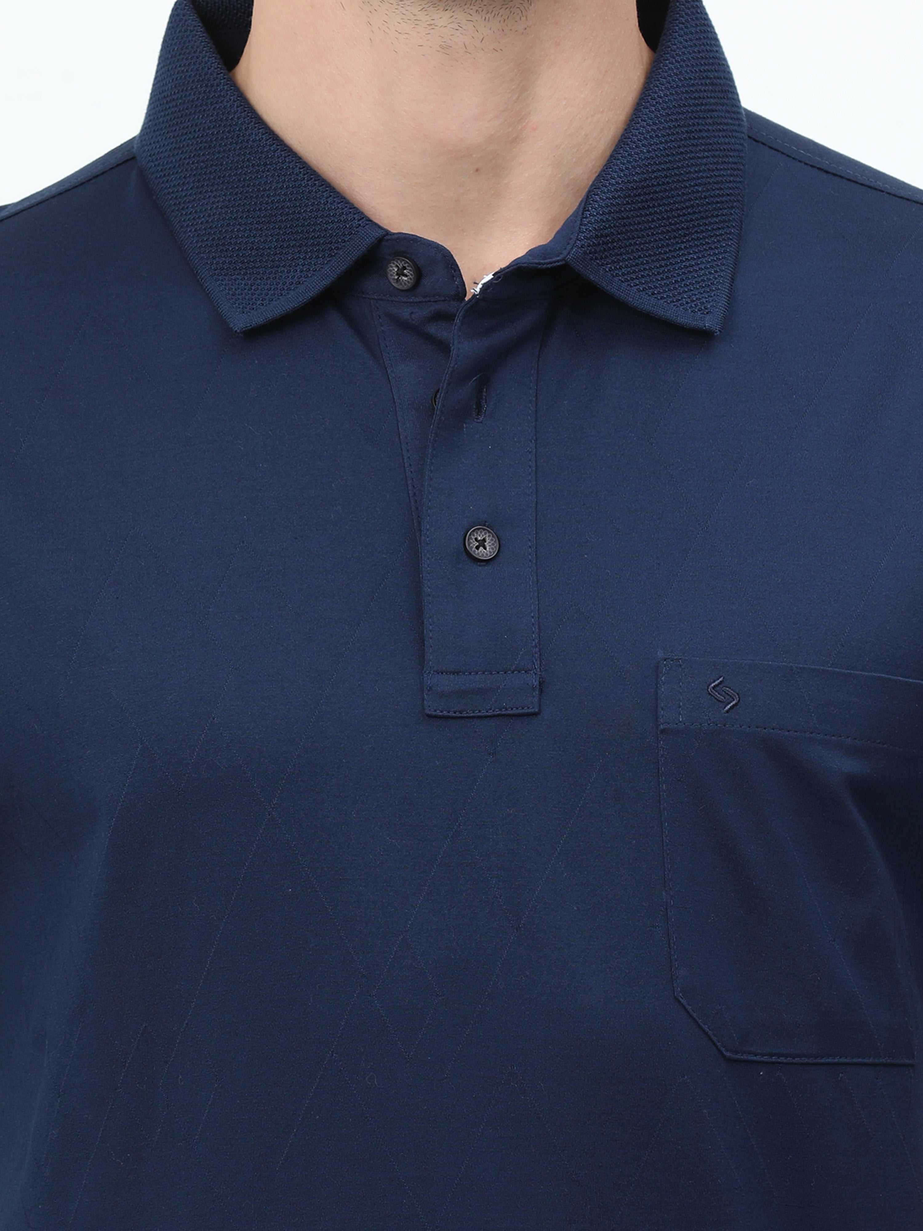 Classic Polo Mens Cotton Half Sleeves Solid Authentic Fit Polo Neck Navy Color T-Shirt | Rare - 06  B Af P
