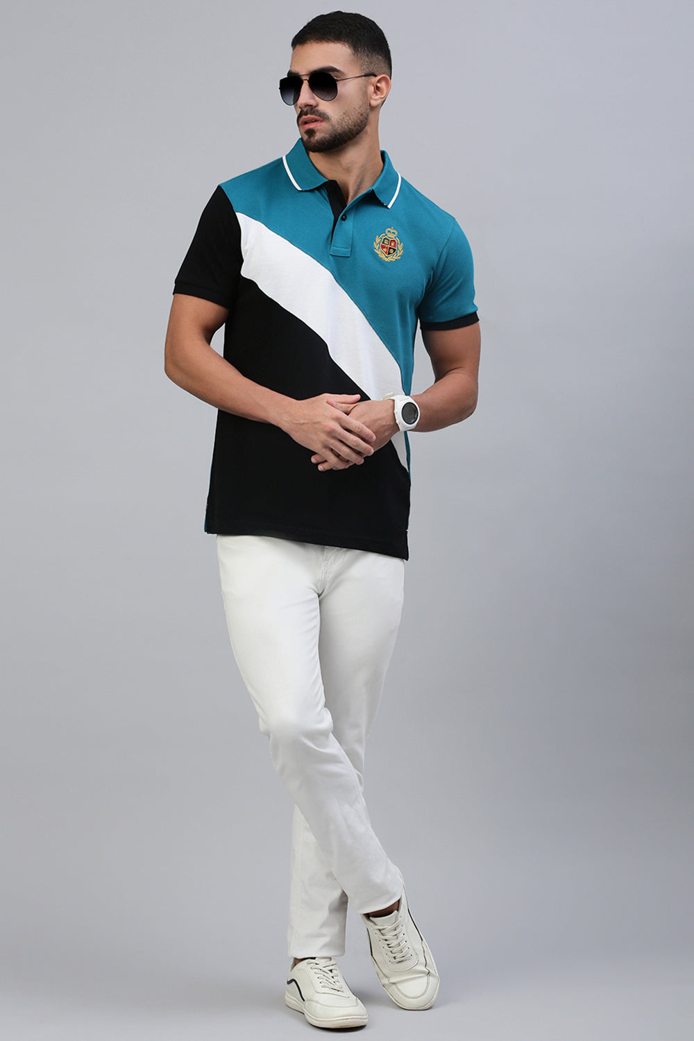 Classic Polo Men's Half Sleeve Multicolor Polo Neck Slim Fit Solid T-Shirt