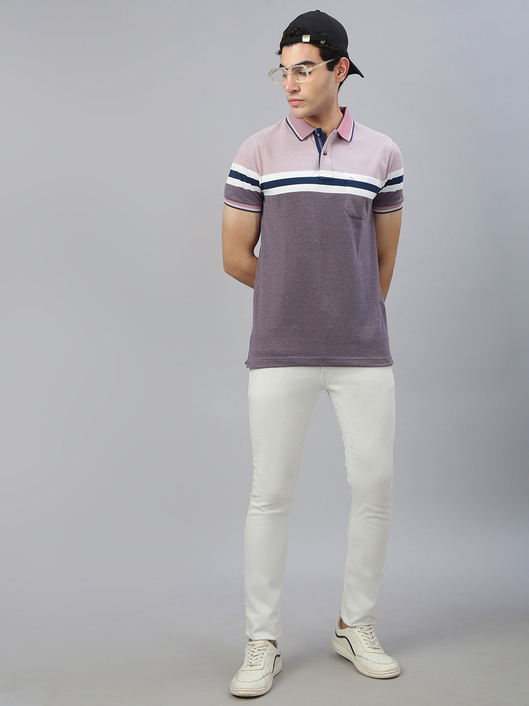 Classic Polo Men's Half Sleeve Multicolor Polo Neck Slim Fit Striped T-Shirt||VTA - 295 A SF P