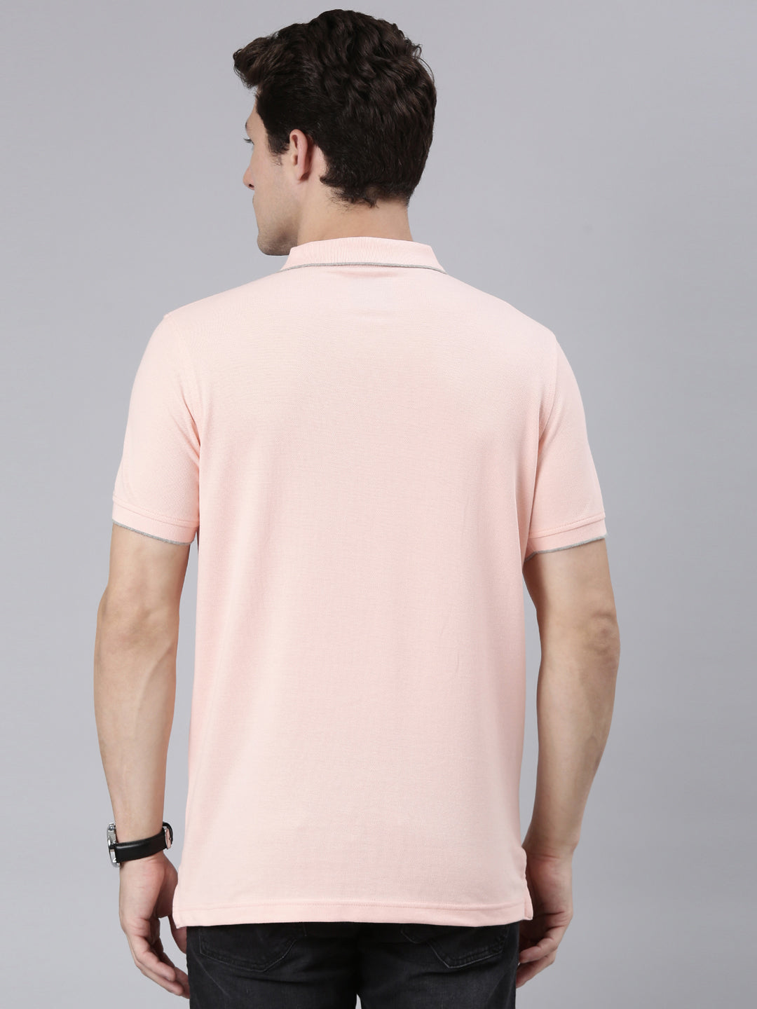 Classic Polo Men's Smart Double Pique Polo Half Sleeve Authentic Fit T-Shirt | Nova - Pink