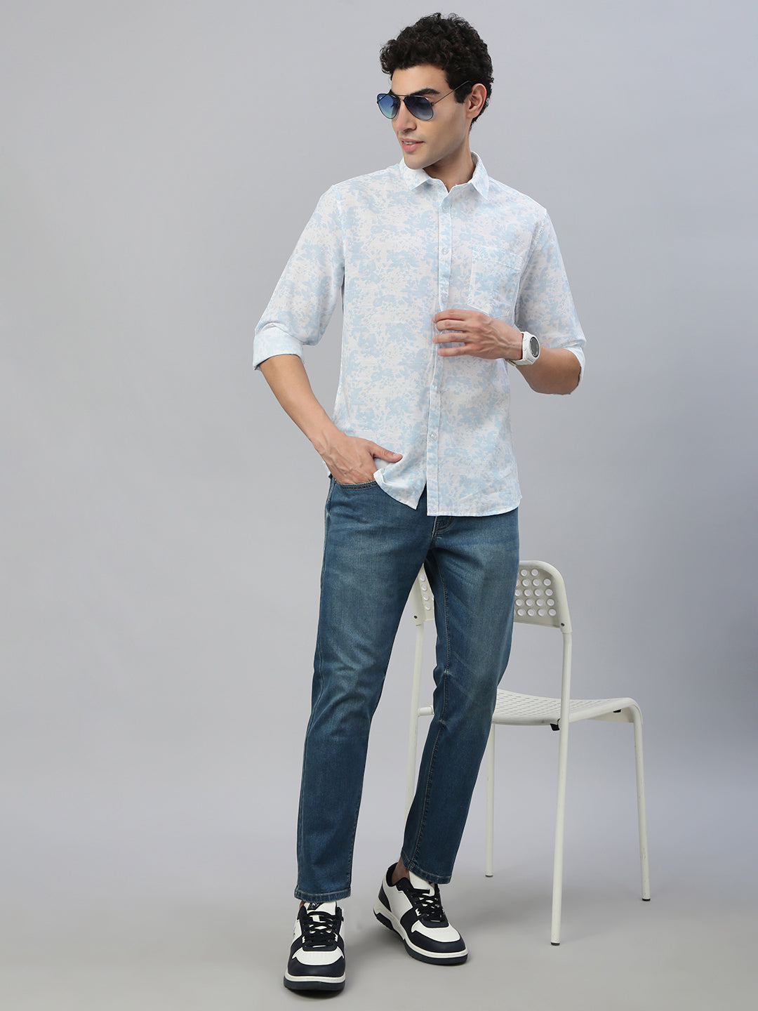 Classic Polo Men's Blue Slim Fit Solid Denim||CPDQ1-20-M.BLU-AF