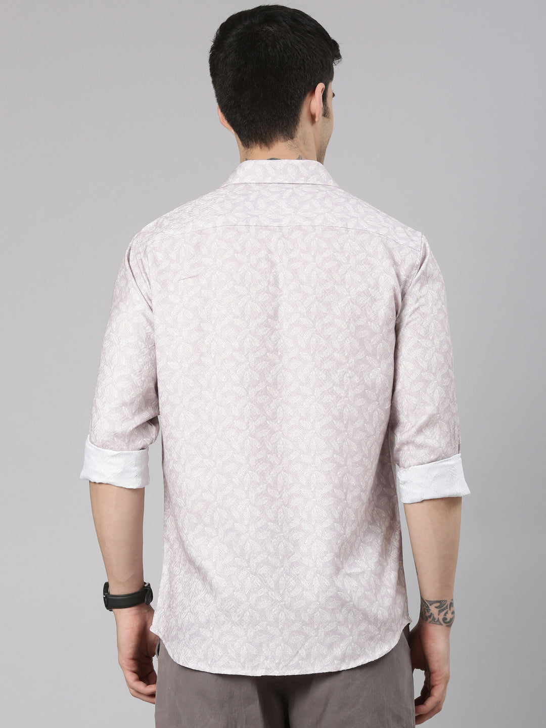 Classic Polo Men's Full Sleeve Multicolor Polo Neck Slim Fit All-Over Print Cotton Shirt | SQ2-EL-63 B-FS-PRT-SF