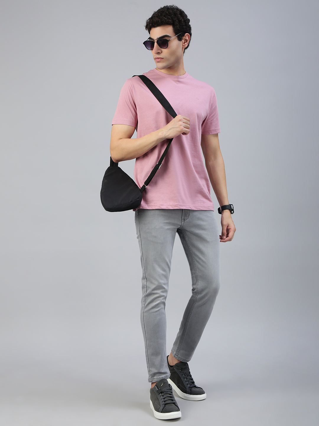 Classic Polo Men's Half Sleeve Purple Crew Neck Slim Fit Solid T-Shirt||TOY-ARDOR LILAS SF C