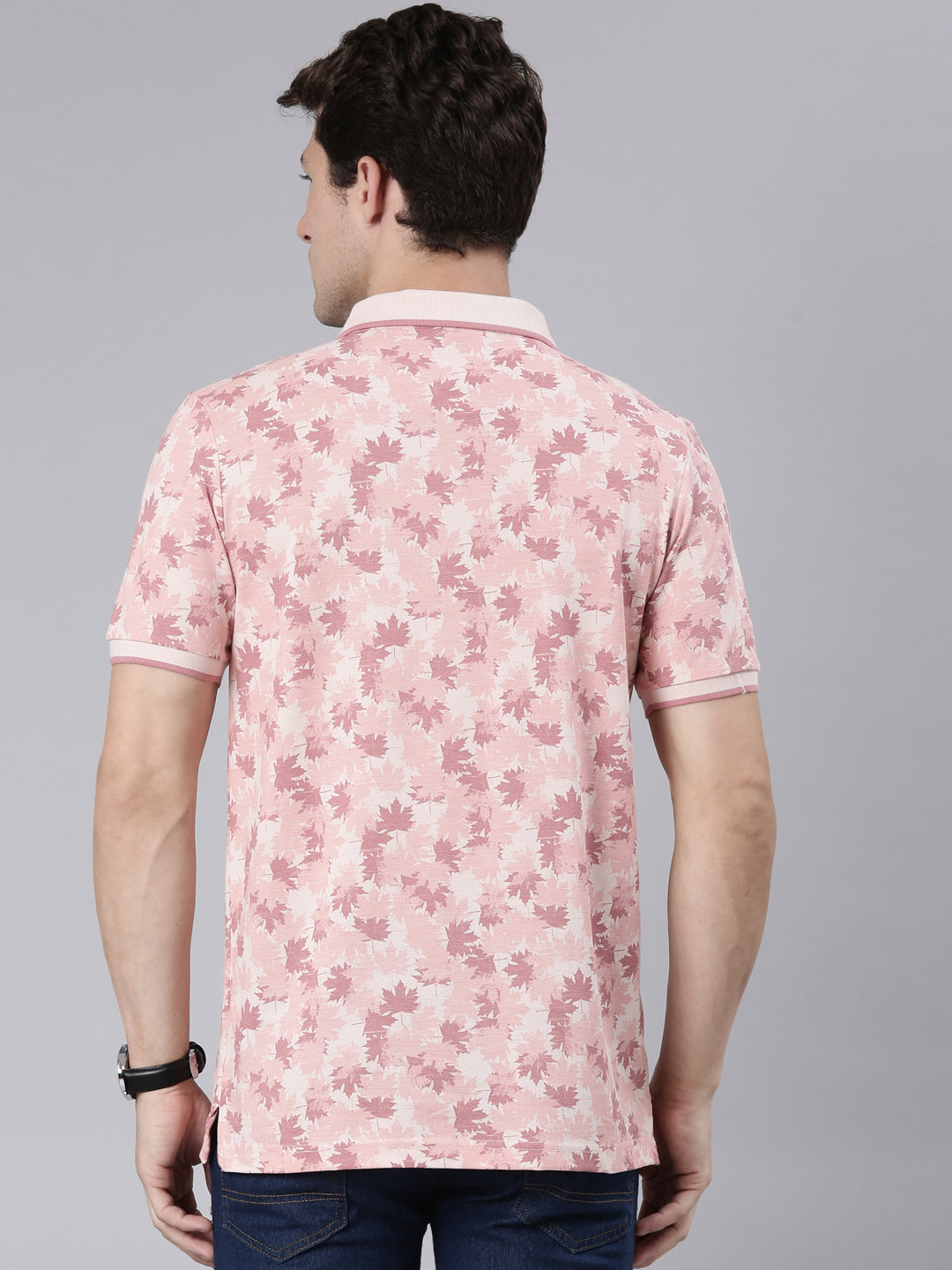 Classic Polo Men's Half Sleeve Lt.Peach Polo Neck Cotton Blend Slim Fit T-Shirt | BEAU - 268 B SF P