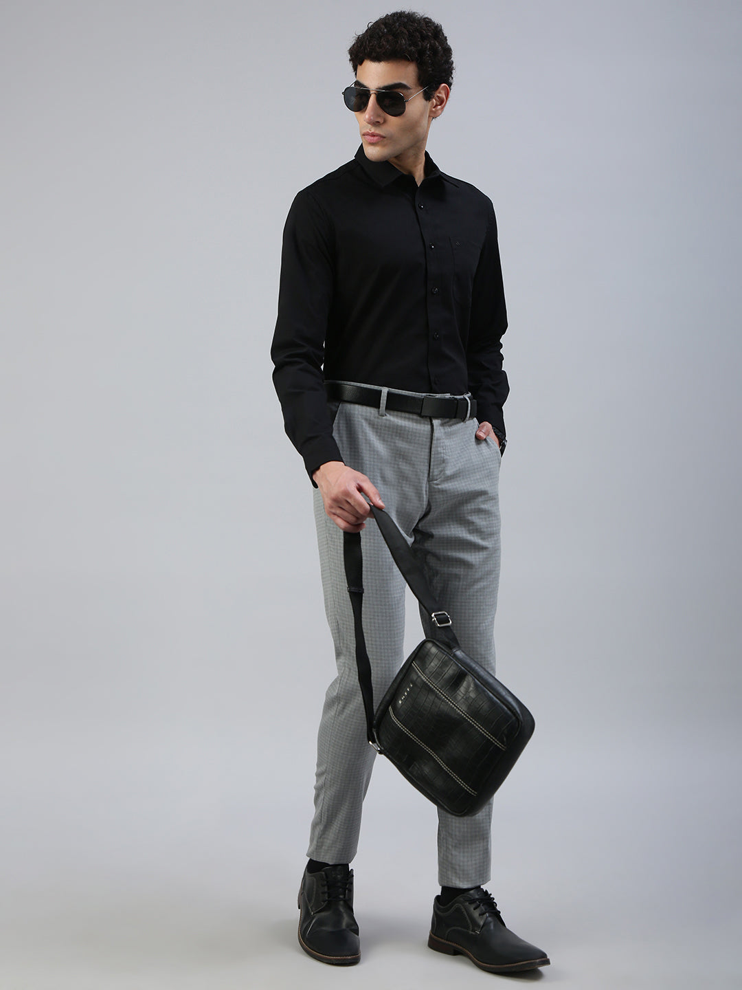 Classic Polo Men's Full Sleeve Black Polo Neck Slim Fit Solid Shirt||TOY-NEXGEN-BLACK SF FS