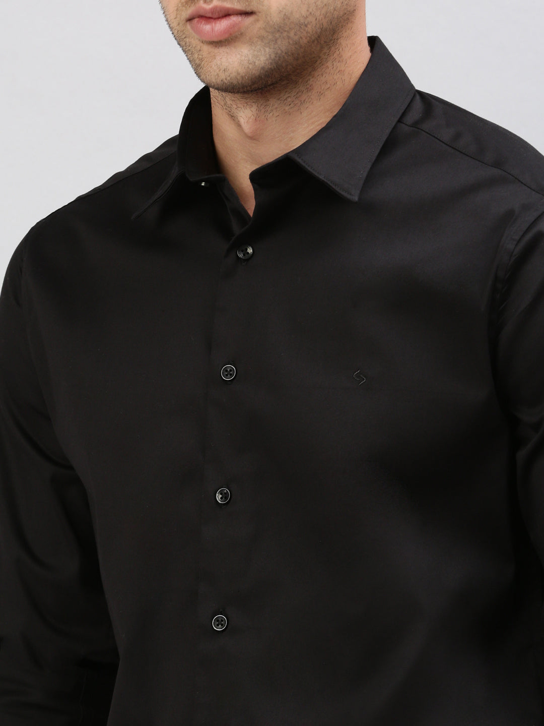 Classic Polo Men's Full Sleeve Black Slim Fit Solid Casual Shirt | SP2-EL-03 A-FS-SLD-SF
