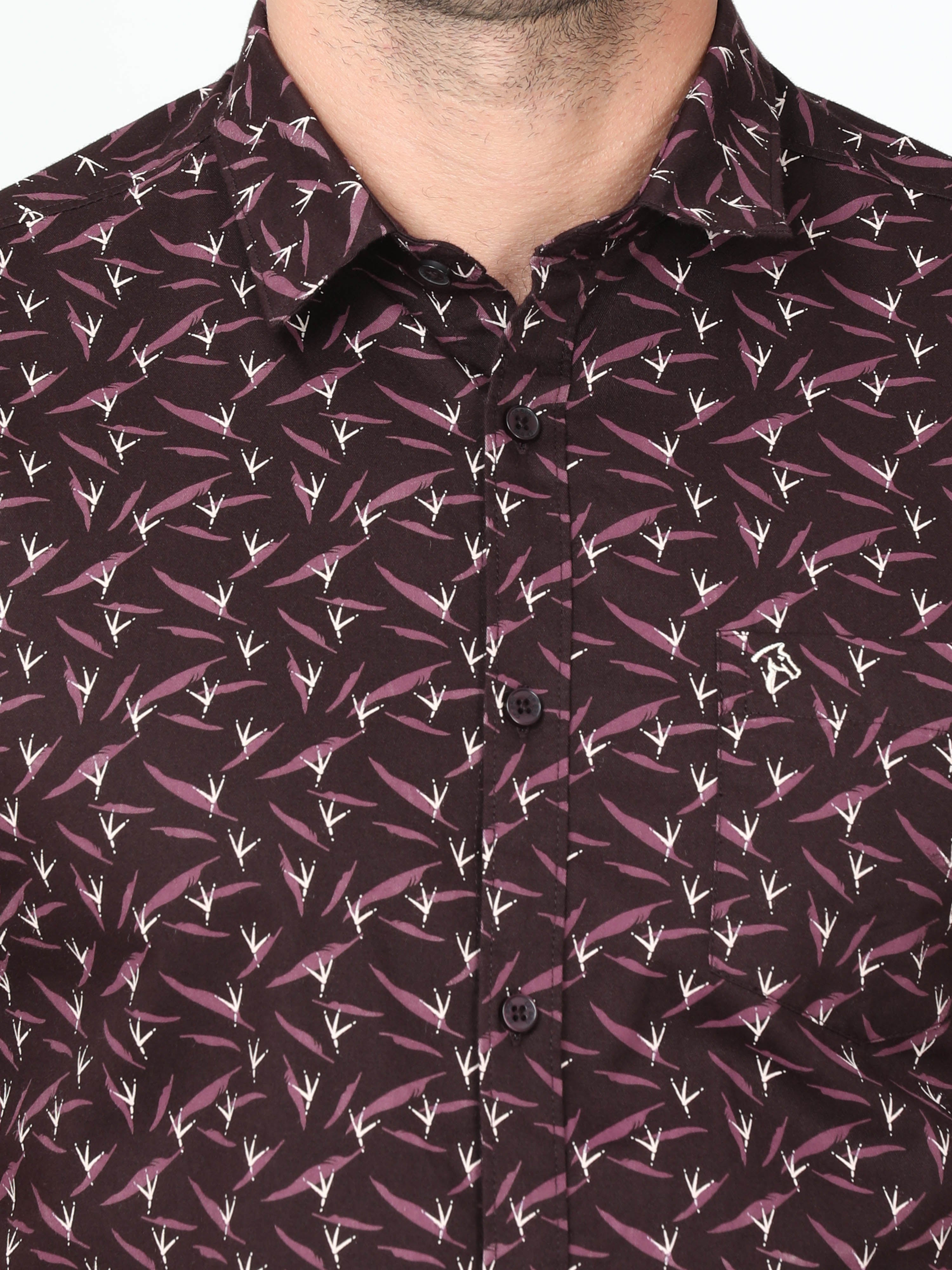 CP BRO Mens Cotton Half Sleeve Slim Fit Polo Neck Maroon Color Woven Shirt | Sbo1-11 C-HS-PRT-BSL
