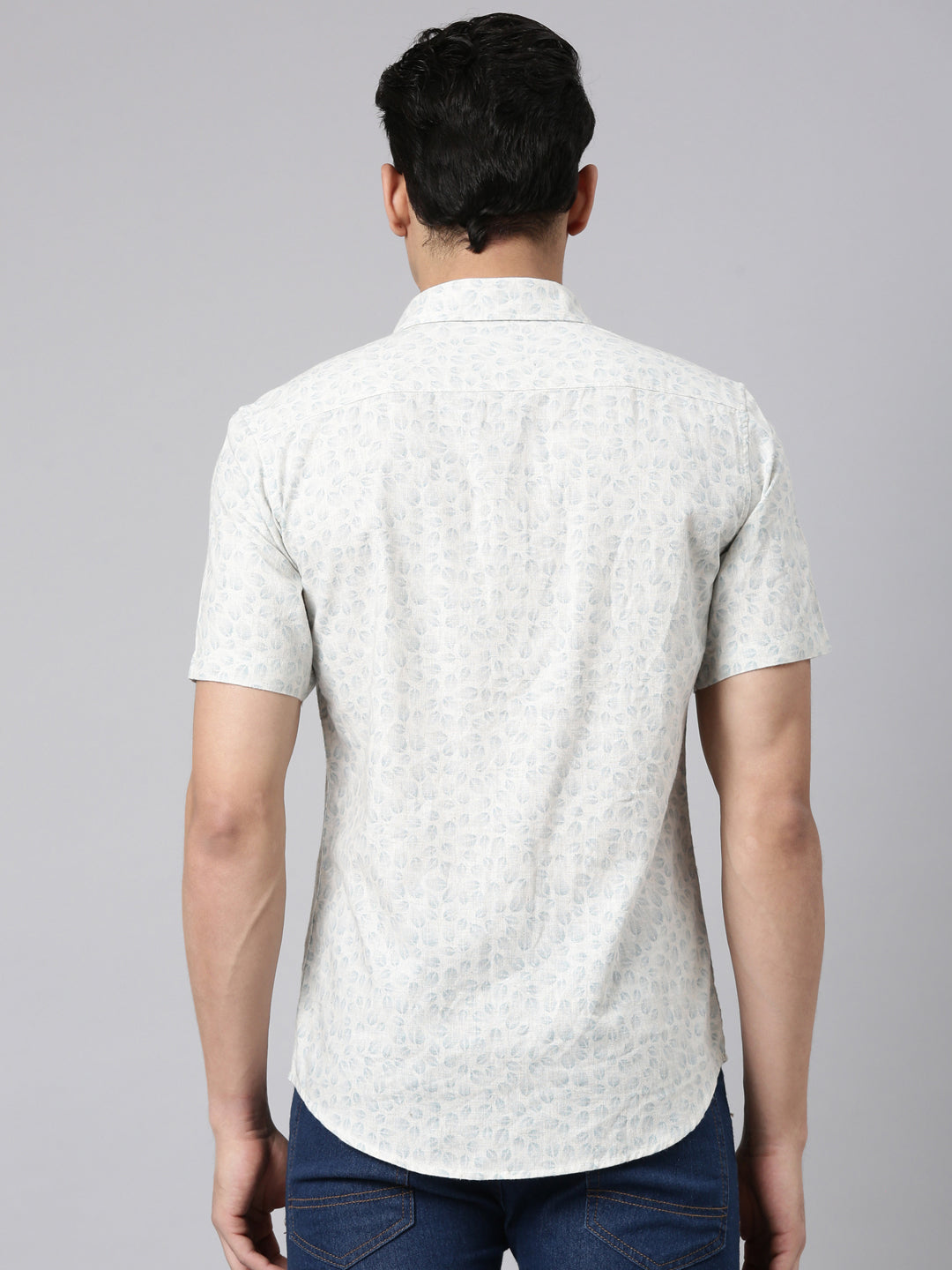 Classic Polo Men's Half Sleeve Multicolor Polo Neck Slim Fit All-Over Print Cotton Casual Shirt | LSHR1-EL-05 A-HS-PRT-SF