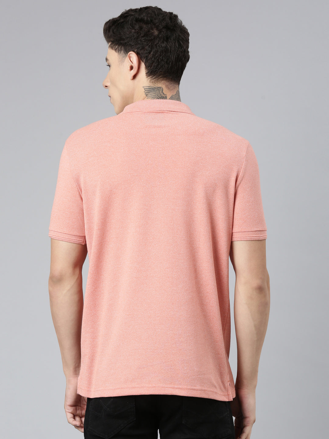 Classic Polo Mens Solid Peach Polo Neck Slim Fit T-Shirt | TOY-PROTEN-ONION SF P