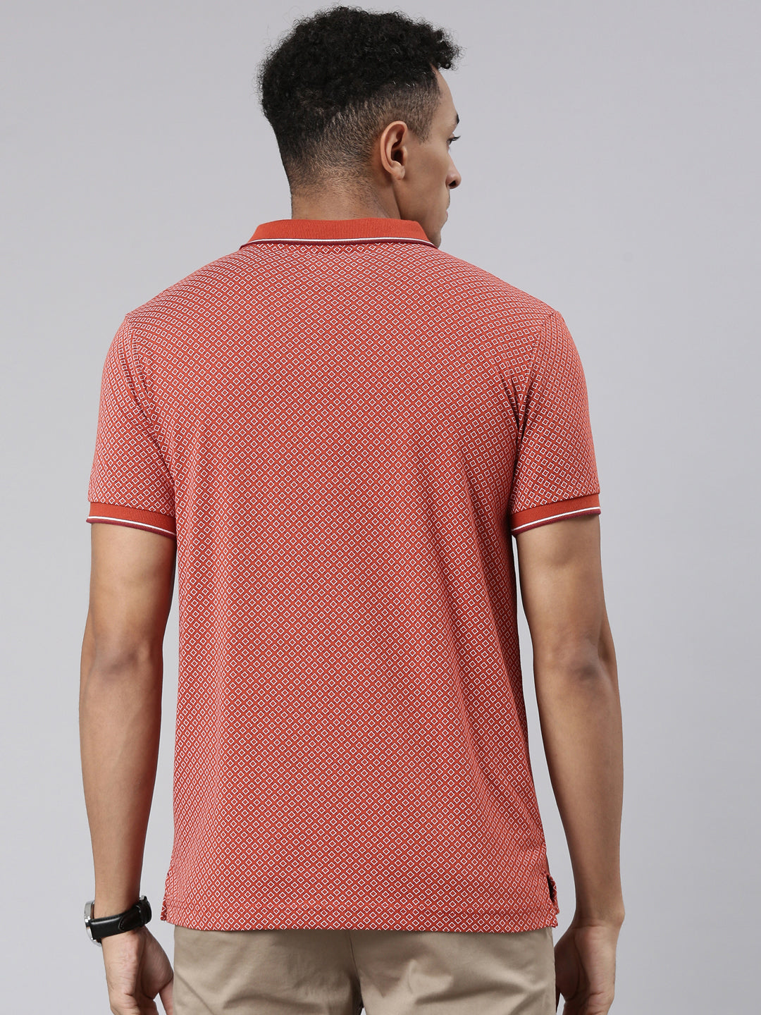 Classic Polo Men's Half Sleeve Red Polo Neck Cotton Blend Slim Fit T-Shirt | BELLO - 291 A SF P