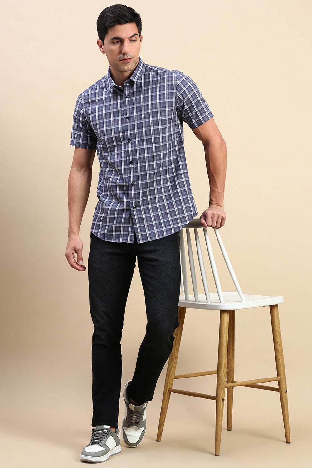 Classic Polo Men's Black Slim Fit Solid Denim | MEZCLILLA-BLK-SK