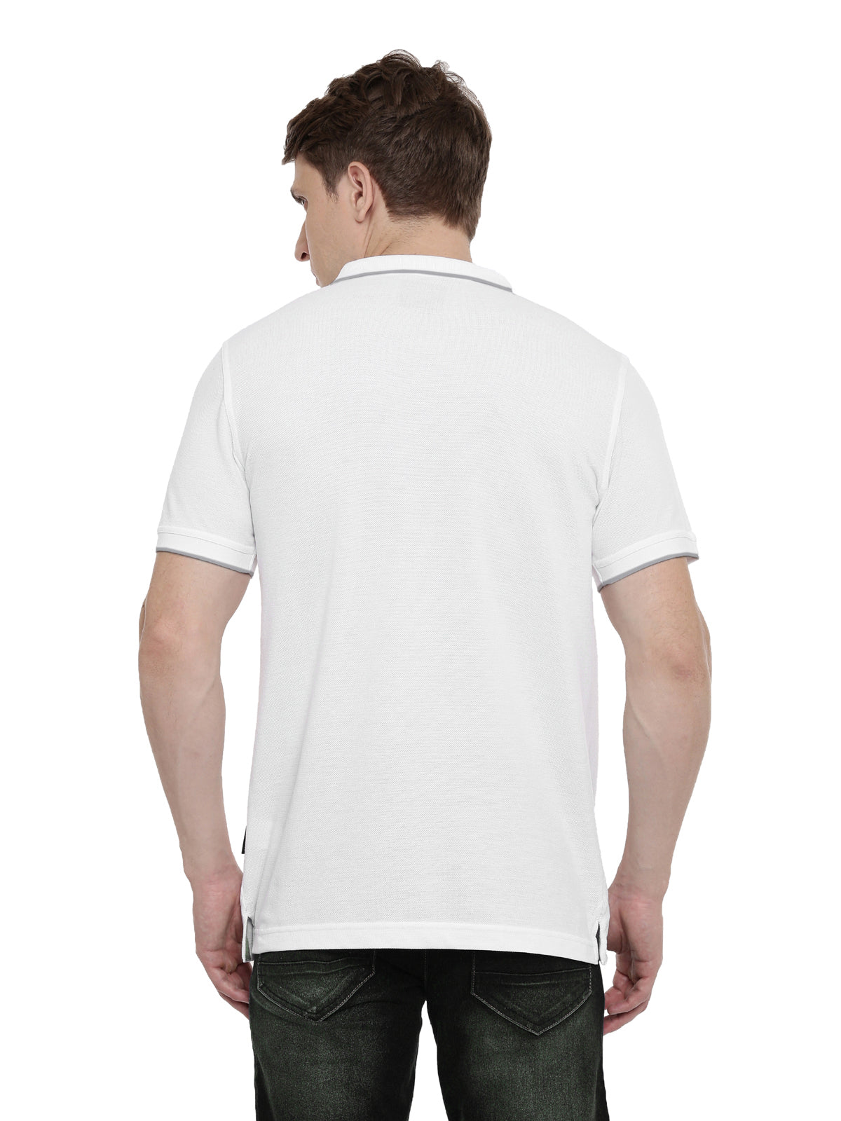 Classic Polo Men's White Polo Neck Authentic Fit T-Shirt | 4SSN 223