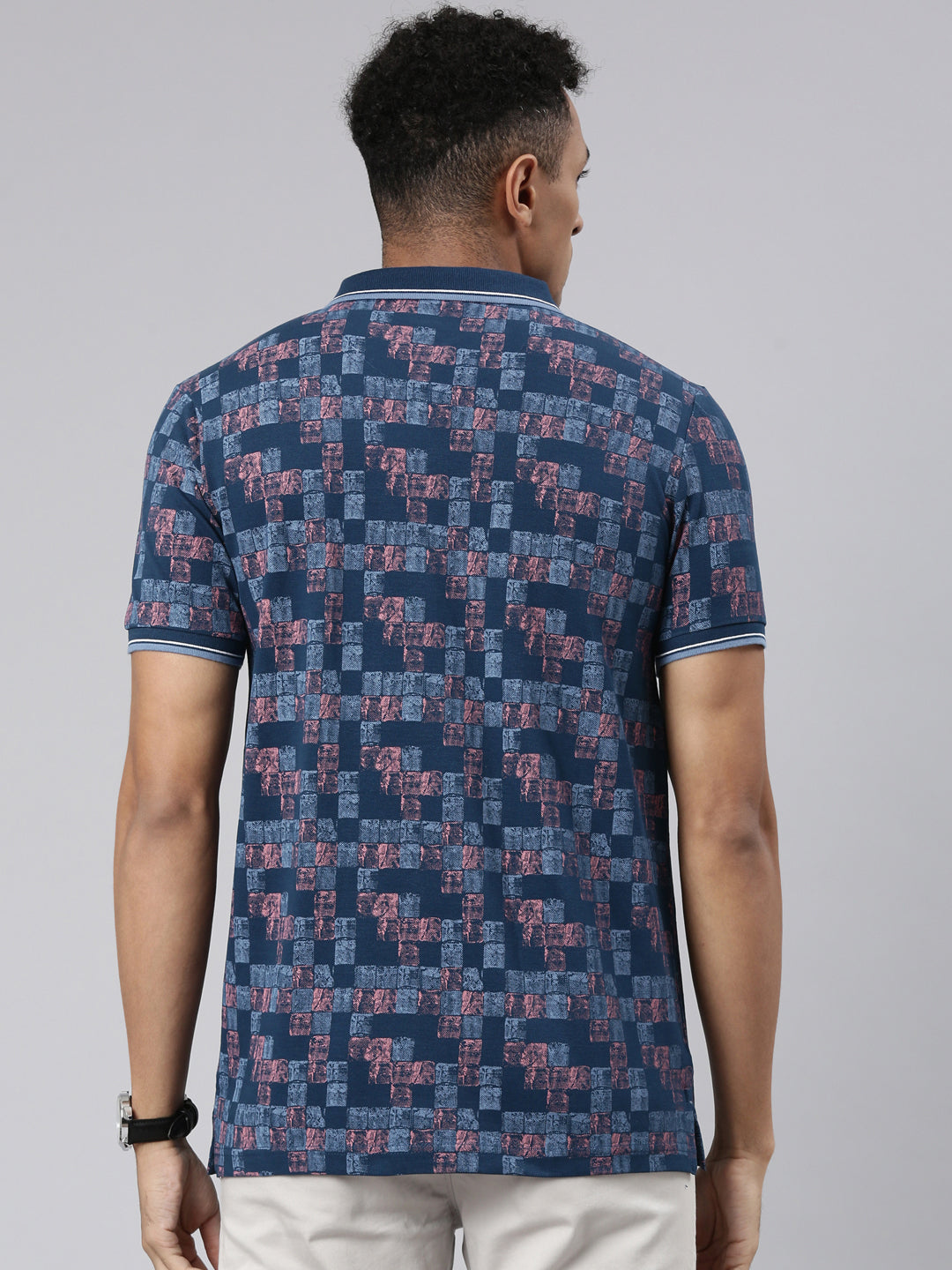 Classic Polo Men's Half Sleeve Blue Polo Neck Cotton Blend Slim Fit T-Shirt | BEAU - 266 B SF P