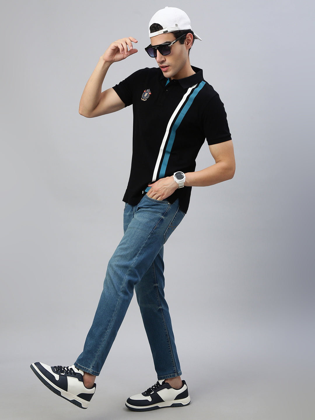 Classic Polo Men's Half Sleeve Black Polo Neck Slim Fit Solid T-Shirt||GEN-X-POLO 35 A SF P