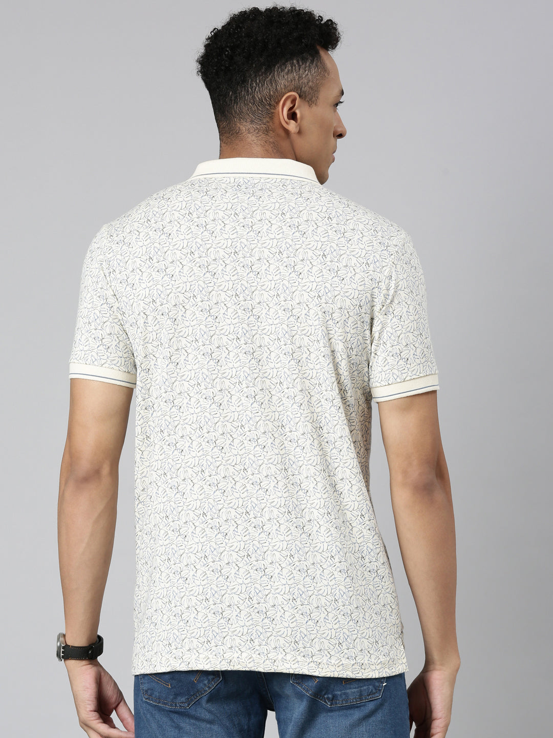 Classic Polo Men's Polo Neck Cotton Multi Slim Fit Printed T-Shirt | BELLO-255 B SF P