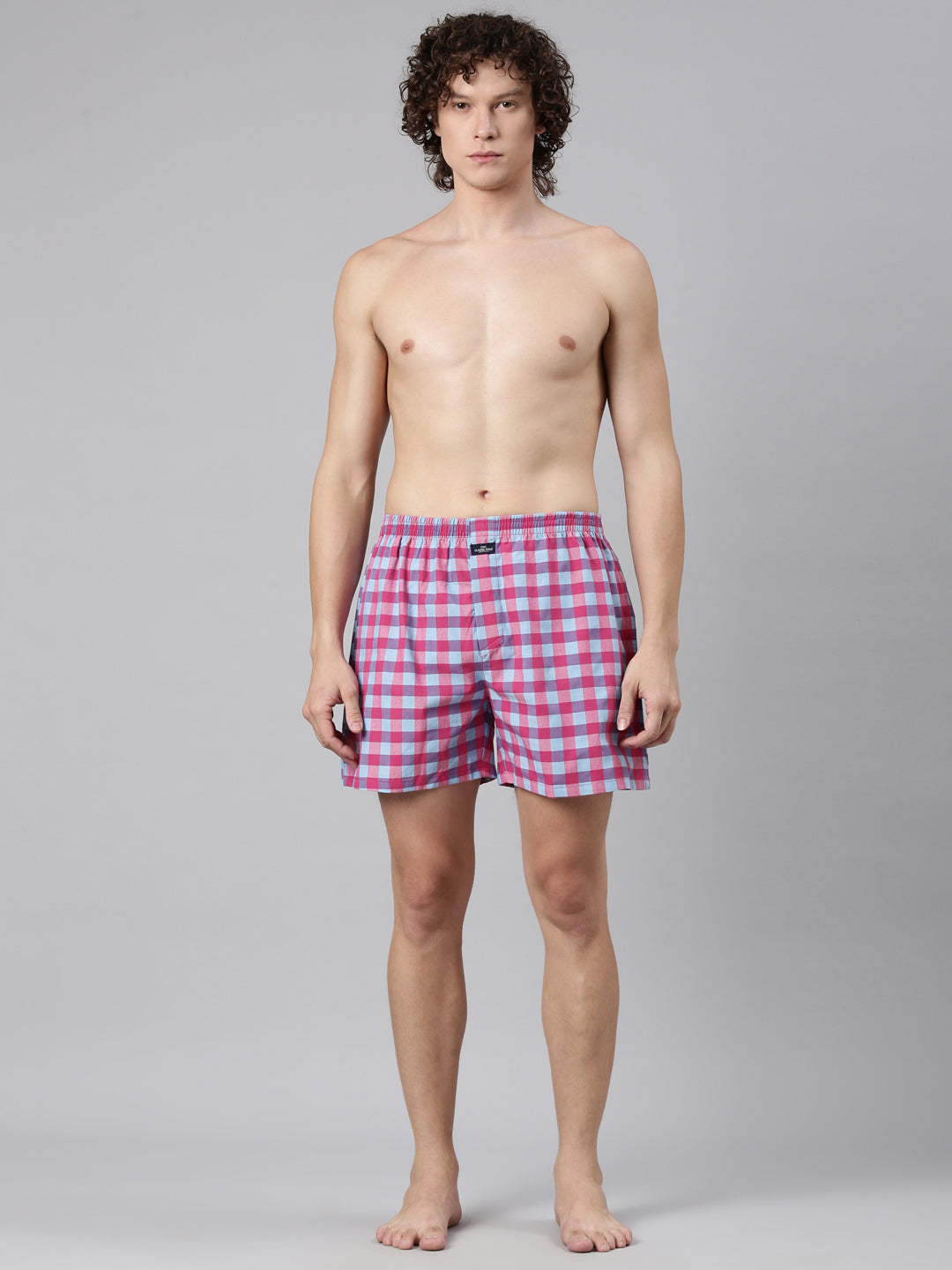 Classic Polo Men's All-Over Print/Checked Slim Fit Cotton Boxer Shorts Pack Of 2 | BXT-62-PRT-DBY