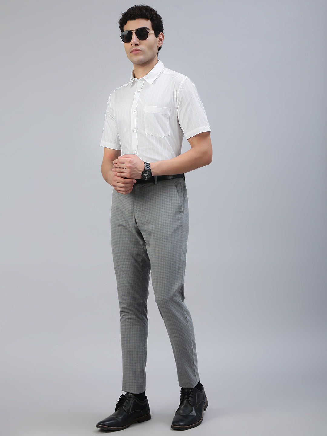 Classic Polo Men's Half Sleeve White Polo Neck Slim Fit Solid Shirt||SQ1-CL-61 D-HS-SLD-SF