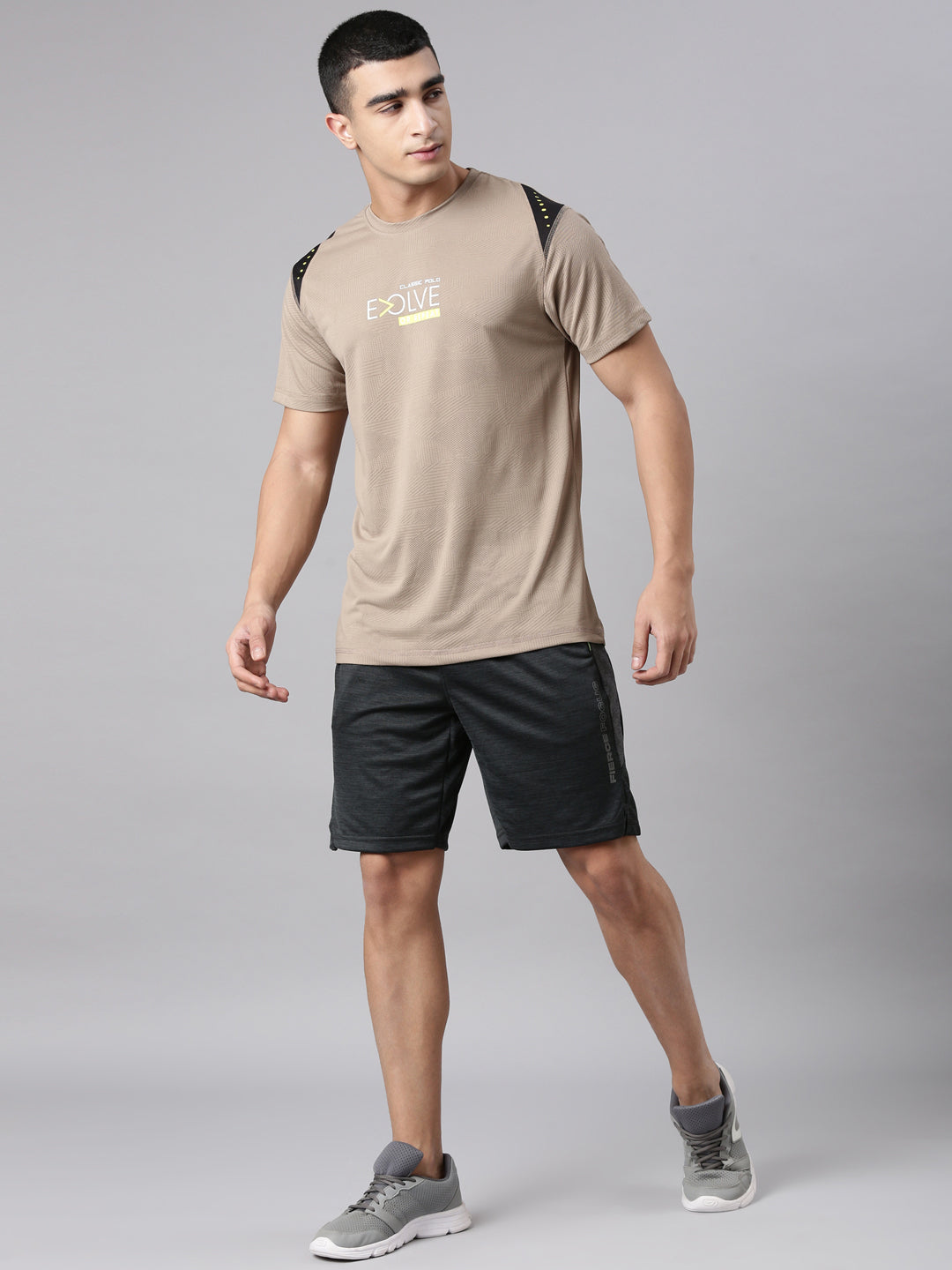 Classic Polo Men's Charcoal Grey Slim Fit Solid Polyester Active Wear Shorts | CP-SPZ-SH-01 A