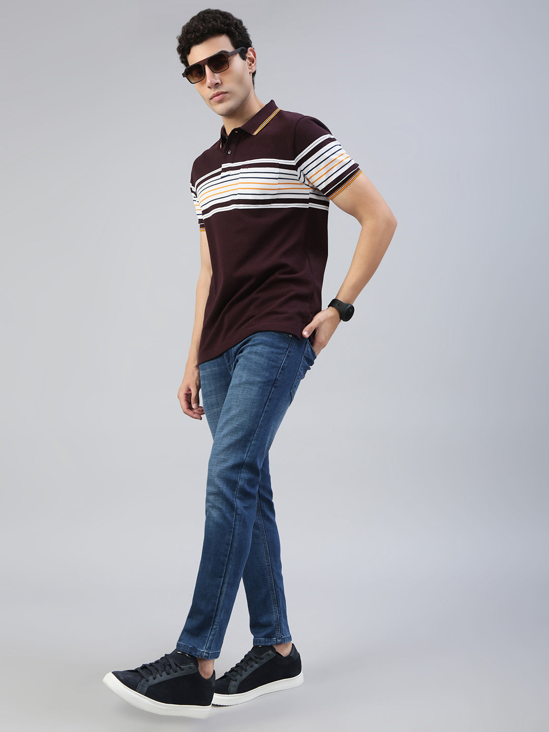 Classic Polo Men's Blue Slim Fit Solid Denim||CPDQ1-11-MBLU-AF