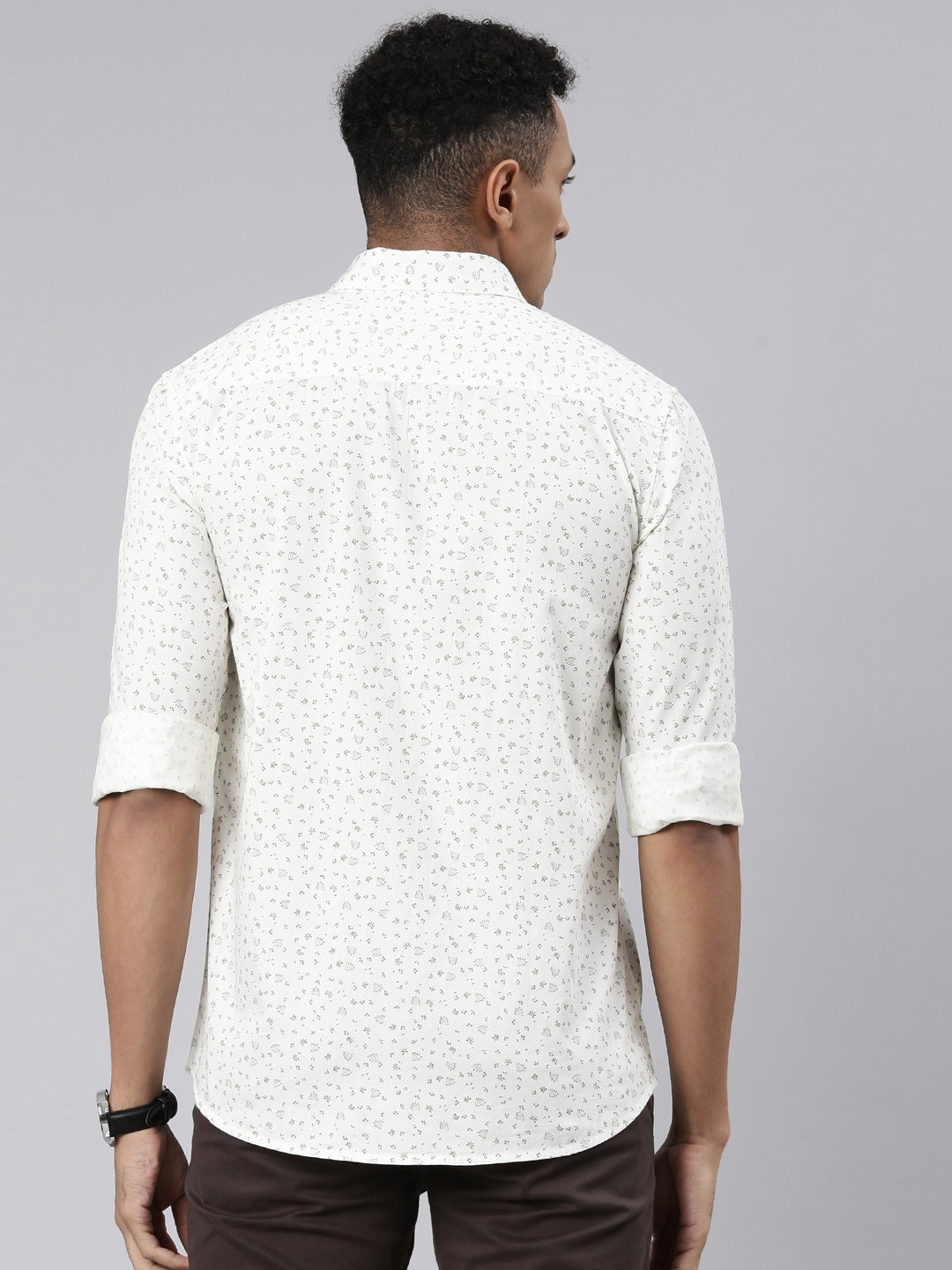 Classic Polo Men's Full Sleeve White Polo Neck Cotton Slim Fit Casual Shirt | SP2-CL-59 A-FS-PRT-SF