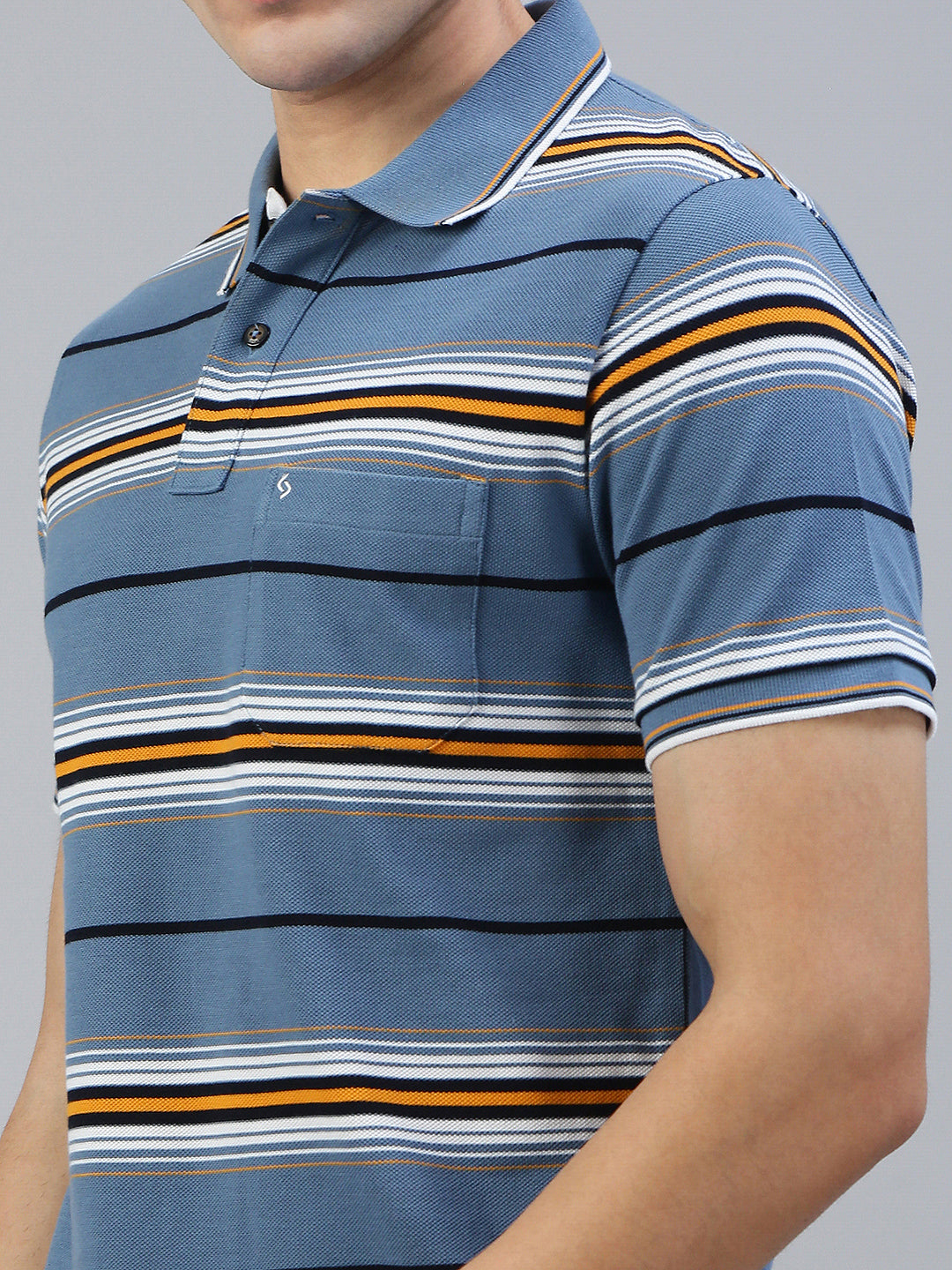 Classic Polo Men's Half Sleeve Multicolor Polo Neck Slim Fit Striped T-Shirt||ADORE - 236 B SF P