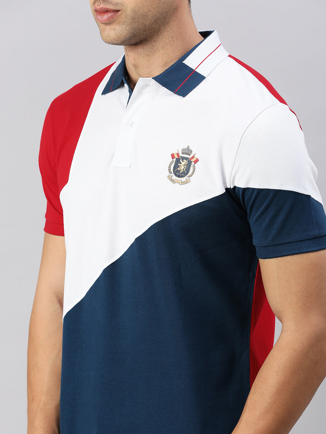 Classic Polo Men's Half Sleeve Multi Polo Neck Slim Fit Colorblock T-Shirt | GENX-POLO 21 A SF P